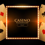casino background with cards and golden frame casino background with cards and golden frame